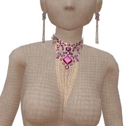 Ikon Elite Purple And Silver Necklace And Earrings