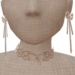 Ikon Elite Glittering Bow Earrings with Choker