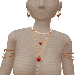 Ikon Elite Sweetheart Red Heart Necklace Set