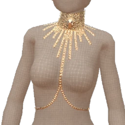 La Haute Couture High-Neck Gold Choker Harness