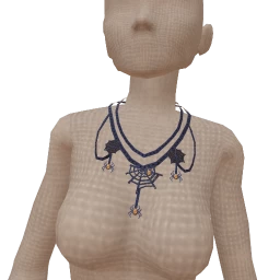 Cosmos Dark Blue Gold Dust Cobweb Necklace