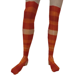 Yume Orange Check Socks 