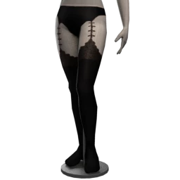 Black Rose Suspender Tights