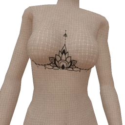 Floral Lotus Sternum Tattoo