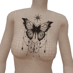 Flutter By Butterfly Chest Tattoo