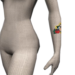 Geometric Star And Roses Tattoo