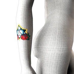 Geometric Star And Roses Tattoo