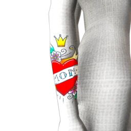 "Mom" Love Heart Tattoo