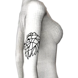 Polygonal Lion Tattoo