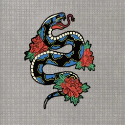 Serpentine Rose Tattoo