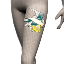 Bluebird and Rose Tattoo