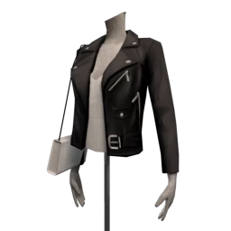 Front Row Biker Chic Leather Jacket with Bag