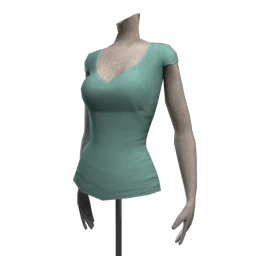 Foal Deep V-Neck Top - Eggshell Blue