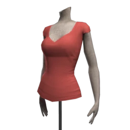 Foal Deep V-Neck Top - Coral