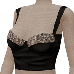 Chiara Black Glitter Crop Top