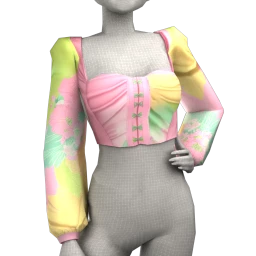 Cloud Nine Abstract Flower Print Crop Top