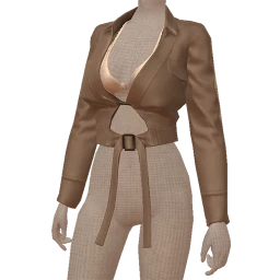 Chiara Tan Cropped Blazer