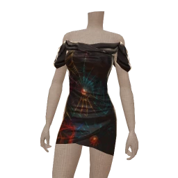 Cosmos Black Multi-Colour Cobweb Witch Dress