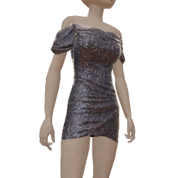 Ikon Elite Knitted Sequins Dark Grey Dress