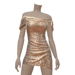 Ikon Elite Ultra Sparkle Silver Off-Shoulder Dress