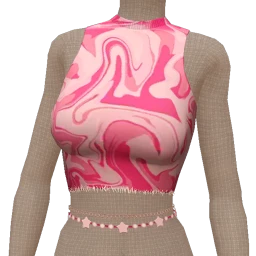 Cloud Nine Marbled Pink Crop Top
