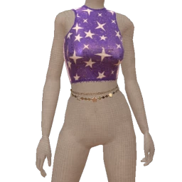 Cloud Nine Glitter Star Crop Top