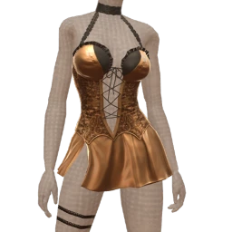 La Haute Couture Gold Lace Up Fantasy Prom Dress