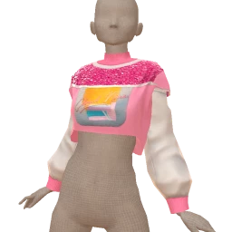 Cloud Nine Pink Retro Sport Sweater