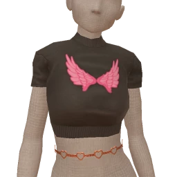 Cloud Nine Pink Wings Top With Waist Chain