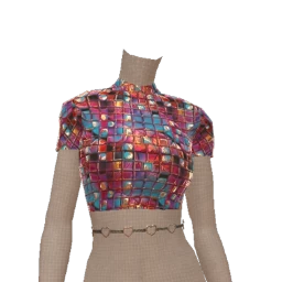 Cloud Nine Metallic Disco Tiles Cropped T-Shirt