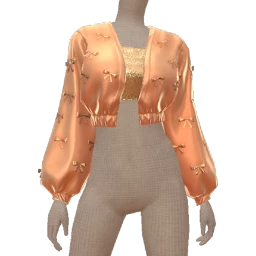 Cloud Nine x BlancDeBlanc Peach Sunset Bow Bomber