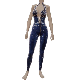 Cloud Nine Midnight Velvet Jumpsuit With Snowflakes