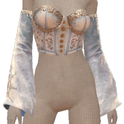 Cloud Nine Light Blue Velvet Corset With Sleeves