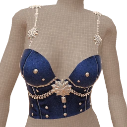 Cloud Nine Midnight Crystal Blue Velvet Corset