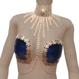 Cloud Nine Frozen Blue Velvet Cropped Top With Diamond Chain