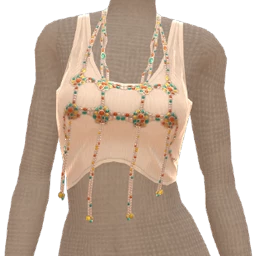 Cloud Nine Ivory White Top With Beads Overlay