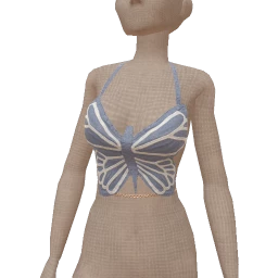 Cloud Nine Grey Butterfly Crop Top