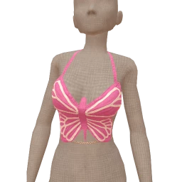 Cloud Nine Pink Butterfly Crop Top