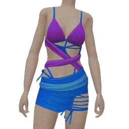 Cloud Nine Chunky Knit Layered Distressed Multicoloured Dress