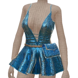Cloud Nine Electric Blue Liquid Metal Dress