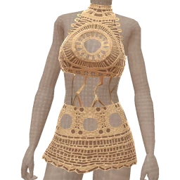 Cloud Nine Natural Crochet Metallic Mini Dress