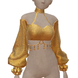 Cloud Nine Gold Drip Metallic Top