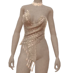 Cloud Nine Silver Crystal Sculpture Corset