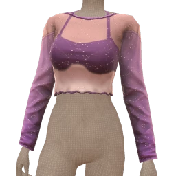 Cloud Nine Purple Sheer Crop Top