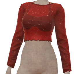 Cloud Nine Red Glitter Fleck Top