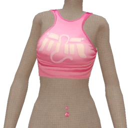 Nova Pink Crop Top With Belly Button Jewelry