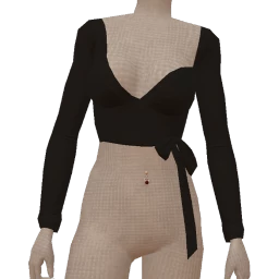 USAesthetics Black Cotton Wrap-Around Top