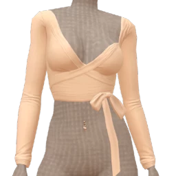 Cloud Nine Cream Bow Wrap Top