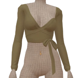 Foal Olive Green Cotton Wrap Around Top