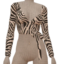 Front Row Zebra Print Cotton Wrap Around Top